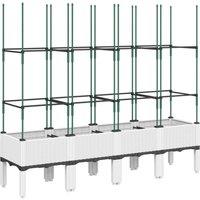 Berkfield Home Garden Planter with Trellis White 160x40x142.5 cm PP