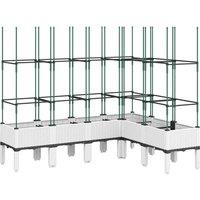 Berkfield Home Garden Planter with Trellis White 160x120x142.5 cm PP