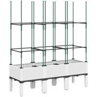 Berkfield Home Garden Planter with Trellis White 120x40x142.5 cm PP