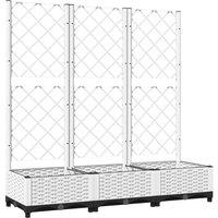 Berkfield Home Garden Planter with Trellis White 120x40x121.5 cm PP