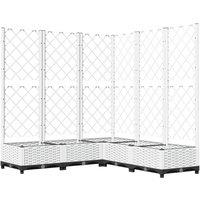 Berkfield Home Garden Planter with Trellis White 120x120x121.5 cm PP