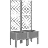 Berkfield Home Garden Planter with Trellis Light Grey 80x40x142 cm PP | Size: 80 x 40 x 142 cm