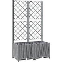 Berkfield Home Garden Planter with Trellis Light Grey 80x40x136 cm PP | Size: 80 x 40 x 136 cm
