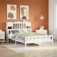 Berkfield Home Bookcase Bed Frame White 120x190 cm Small Double Solid Wood Pine | Size: King