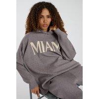 South Beach Women's Miami Knit Hoodie in Grey | Size: Small
