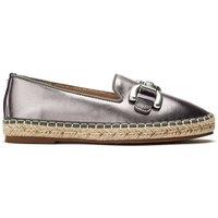 Moda In Pelle Women's 'Edulis' Leather Loafers in Metallic Silver | Size: 3