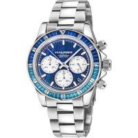 Haurex Italy Arcobaleno Men's Blue MOP Dial 39.5 mm Date Watch in Silver