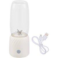 Living and Home 350ml Portable Personal Blender with 6-Leaf Stainless Steel Blade Fruits Juicer in White | Size: 400ml