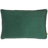 Furn Cosmo Soft Velvet Pom Pom Trimmed Cushion in Aqua | Size: 30 cm x 50 cm