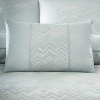 Portfolio Home Antibes Chevron Waves Filled Boudoir Cushion Pillow 32 x 50cm in Silver | Size: 50 cm x 30 cm