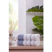 Rapport Home Azure Edge Towels Cotton in Cool White