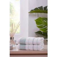 Rapport Home Azure Edge Towels Cotton in White