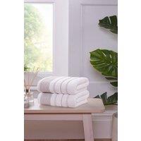 Rapport Home Azure Edge Towels Cotton in Natural White