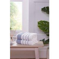 Rapport Home Azure Edge Towels Cotton in Cool White