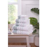 Rapport Home Azure Edge Towels 6 Piece Pure Cotton Bale Set in White