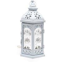 Shatchi Christmas LED Lamp Lantern Indoor USB Battery Xmas Decorative Light, White