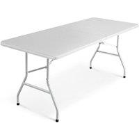 Keplin 6ft Folding Table - Portable, Waterproof, Indoor/Outdoor, 180x70x74cm in Light Grey | Size: 180 x 70 x 74 cm