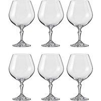 simpa Fine Blown Bohemia Crystal Brandy Cognac Glasses 400ml - Set of 6 in Clear