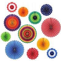 CrazyGadget Assorted 12PC Pinwheel Fan Decorations