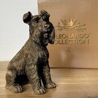 Animal Crackers Schnauzer Dog Figurine, Leonardo Reflections Bronzed, Gift Boxed in Bronze