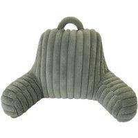 Aamira Reading Pillow Grey Faux Fur Ribbed Memory Foam Support Cushion