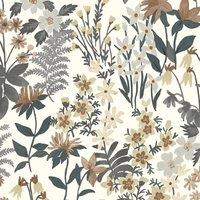 Grandeco Ditsy Floral Agnala Textured Wallpaper in Cream