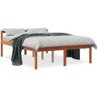 Berkfield Home Kids' Bed Frame Frame 75x190 cm Small Single Solid Wood Pine in Brown | Size: Double