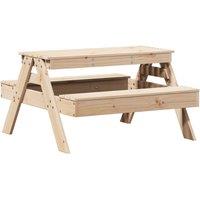 Berkfield Home Picnic Table for Kids 88x97x52 cm Solid Wood Pine in Light Brown | Size: 88 x 97 x 52 cm