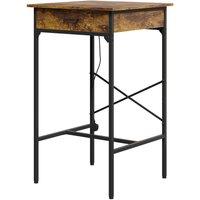 Living and Home Natural Square Tall Table for Caf Bar