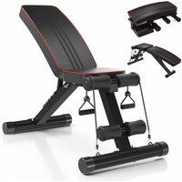 Dprodo Adjustable Weight Bench, 150KG Foldable Workout Bench in Black | Size: 12kg