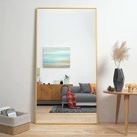 CASSILANDO Full-Length Standing Mirror with Aluminum Alloy Frame in Gold | Size: 165 cm x 60 cm x 1.4 cm