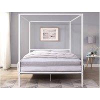 Crazy Price Beds Ltd Chalfont Four Poster Metal Bed in White | Size: Double