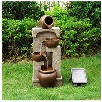 Teamson Home Garden & Outdoor Solar Powered Water Feature With Lights in Stone