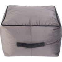 Kaikoo Velvet Stool with Contrast Piping Grey