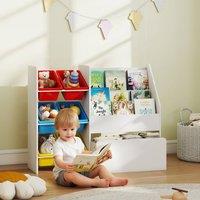 AIYAPLAY Toy Storage Unit, Childrens Bookcase with 6 Bins, Multicoloured