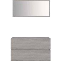 Berkfield Home 2 Piece Bathroom Furniture Set Grey Sonoma Engineered Wood
