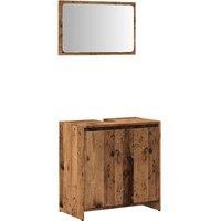 Berkfield Home 2 Piece Bathroom Furniture Set Old Wood Engineered Wood in Brown