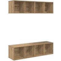 Berkfield Home 2 pcs Artisan oak 37 x 37 x 142.5 cm Engineered wood in Brown