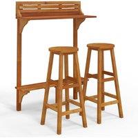 Berkfield Home 3 Piece Balcony Bar Set Solid Wood Acacia in Brown