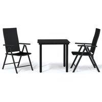 Berkfield Home 3 Piece Garden Dining Set Black