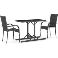 Berkfield Home 3 Piece Garden Dining Set Black