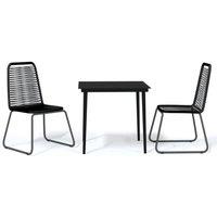 Berkfield Home 3 Piece Garden Dining Set Black