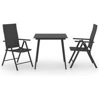 Berkfield Home 3 Piece Garden Dining Set Black
