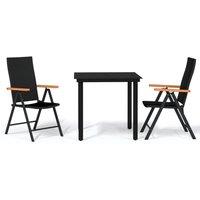 Berkfield Home 3 Piece Garden Dining Set Black