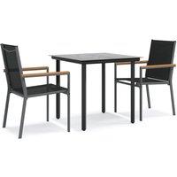 Berkfield Home 3 Piece Garden Dining Set Black Textilene & Steel