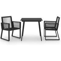 Berkfield Home 3 Piece Outdoor Dining Set PVC Rattan Black