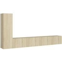 Berkfield Home 3 Piece TV Cabinet Set Sonoma Oak Engineered Wood in Light Brown