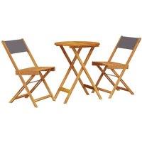Berkfield Home 3 Piece Bistro Set Anthracite Fabric & Solid Wood in Dark Grey