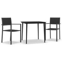 Berkfield Home 3 Piece Garden Dining Set Black