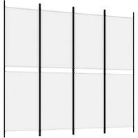 Berkfield Home 4-Panel Room Divider White 200x180 cm Fabric